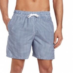 NEW With Tags KANU SURF MONACO 16” NAVY CHECK PRINT STYLE 9061 SIZE Men’s  LARGE